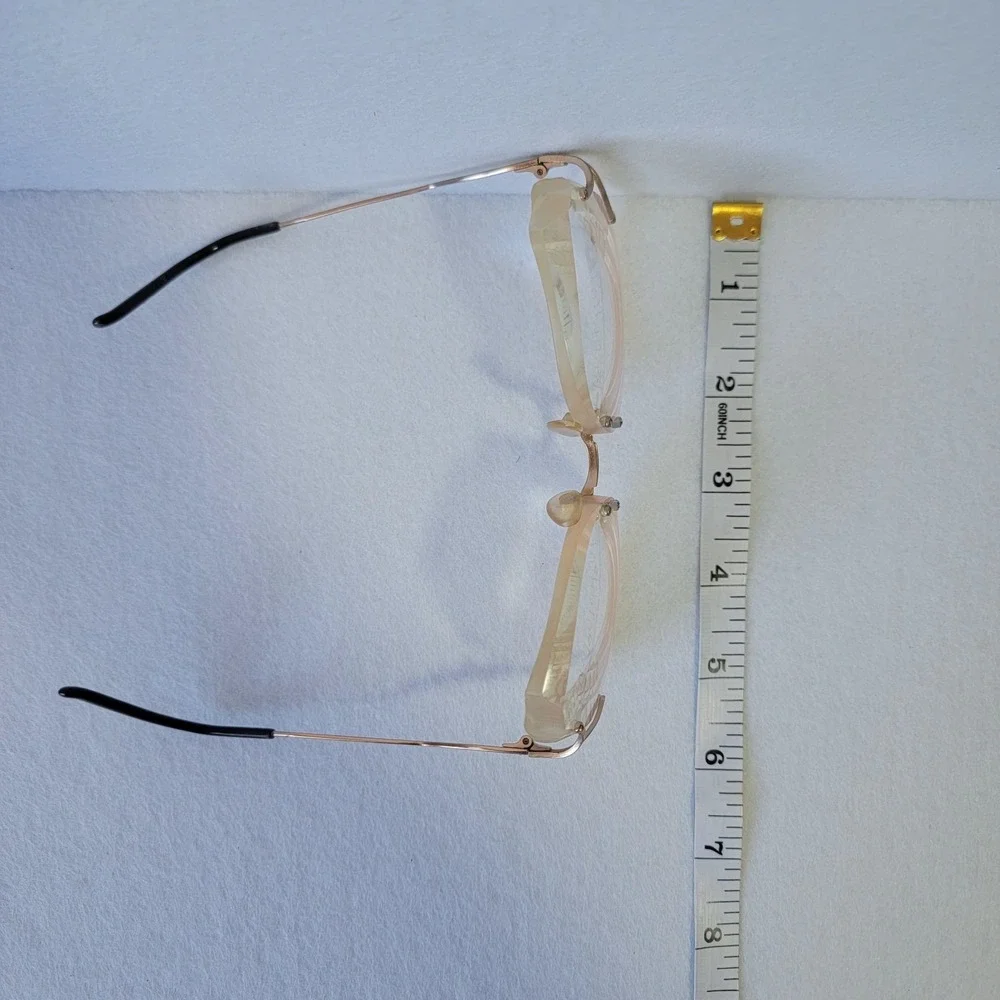 VTG Marcolin Italy Faceted Rimless Clear Glasses 80s Luxury Butterfly Beveled